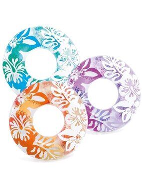 Pool Float Swim Tube 4 Pack Inflatable Beach Ring Floatie Kids Teen Summer 36